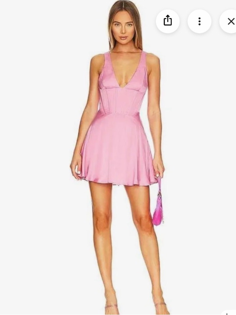 Bardot Anika Pink Satin Corset Mini Dress US 10 XL Worn Once